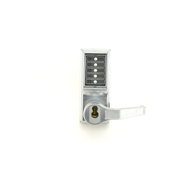 Kaba Right Hand Mechanical Pushbutton Lever Mortise Combination Entry Passage Lockout with Key